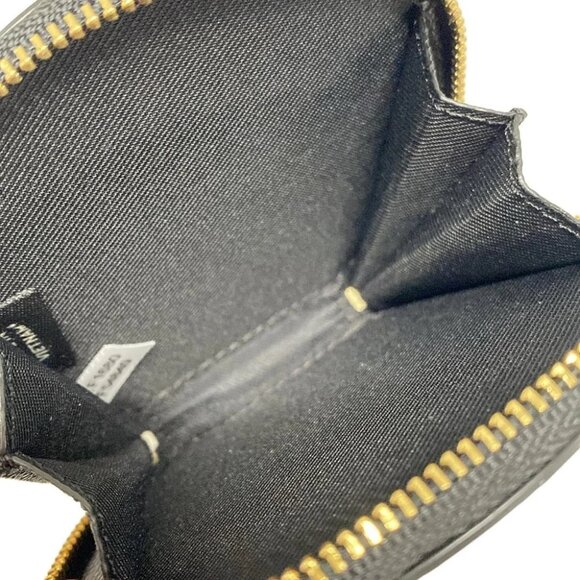 Auth COACH Signature Debossed Patent Leather Round Coin Purse - Black Coin Case - Picture 9 of 10